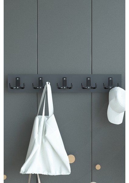 Portmanto Duvar Askılığı Elbise Askılığı Antrasit ASKI-001-4 - 50 cm modelleri
