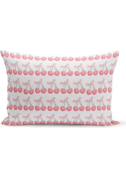 Fiyonklu Kiraz Serisi Çift Tarafı Dijital Baskılı 3'lü Kırlent Kılıfı Seti (Cherry With Bow) fırsatları