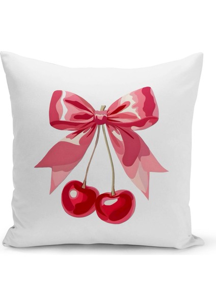 Fiyonklu Kiraz Serisi Çift Tarafı Dijital Baskılı 3'lü Kırlent Kılıfı Seti (Cherry With Bow) fiyatları