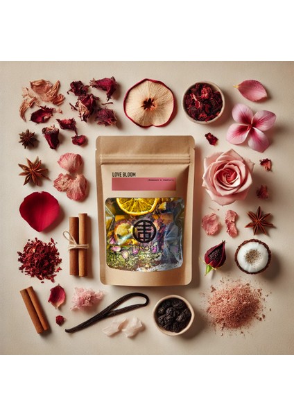 Kısou - Kişisel Spa - Love Bloom (Romantizm & Konfor) Doğal Bitkisel Banyo Karışım Seti