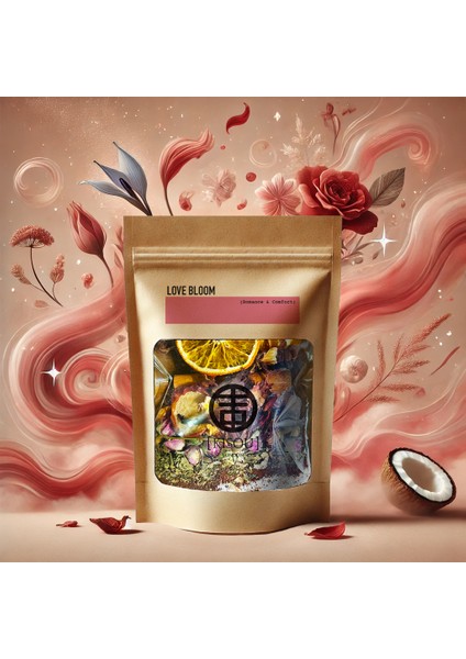 Kısou - Kişisel Spa - Love Bloom (Romantizm & Konfor) Doğal Bitkisel Banyo Karışım Seti