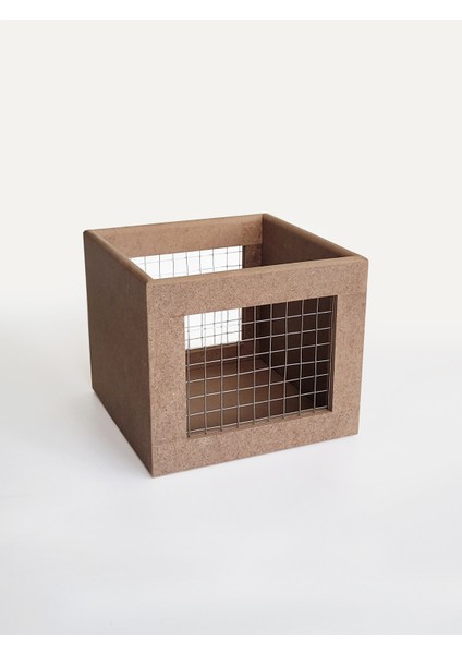 Ham Mdf, Boyanabilir Küçük Kare Telli Sepet, Saksı, Çiçeklik, Kaşıklık, Yumurtalık, Cevizlik