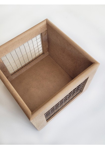 Ham Mdf, Boyanabilir Küçük Kare Telli Sepet, Saksı, Çiçeklik, Kaşıklık, Yumurtalık, Cevizlik