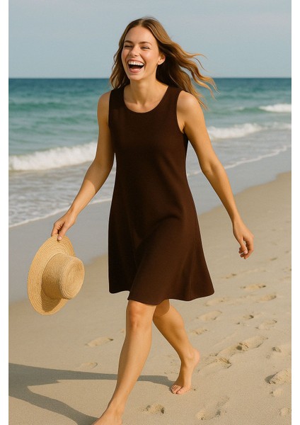 Modal Kumaş Rahat Kalıp Basic Günlük Elbise