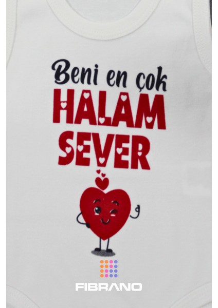 Beni En Çok Halam Sever Baskılı 0-1 Yaş Tüm Bedenler %100 Pamuk Bebek Zıbın fiyatları