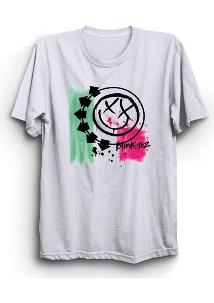 BLINK-182, Paint, Rock Metal Müzik Grubu Unisex %100 Pamuk Tişört