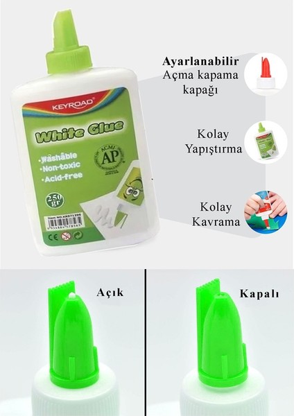Beyaz Tutkal 60 gr 2 Adet Keyroad Beyaz Mobilya Tutkalı 60 gr Ahşap Tutkalı Su Bazlı Çok Amaçlı Beyaz Tutkal