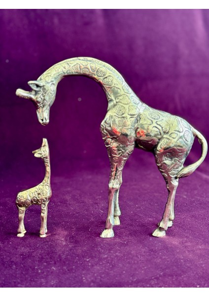 Pirinç Analı Kızlı Zürafa Obje , Hediyelik ,biblo ,süs Eşyası , Ev Dekorasyon fiyatları