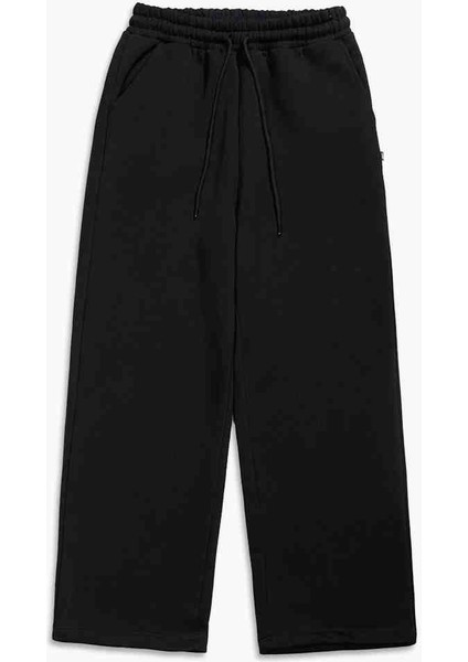 Düz Paça Baggy Erkek Siyah Eşofman Altı modelleri