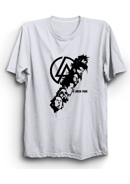 Linkin Park, Black Vers, Rock Metal Müzik Grubu Baskılı Unisex %100 Pamuk Tişört