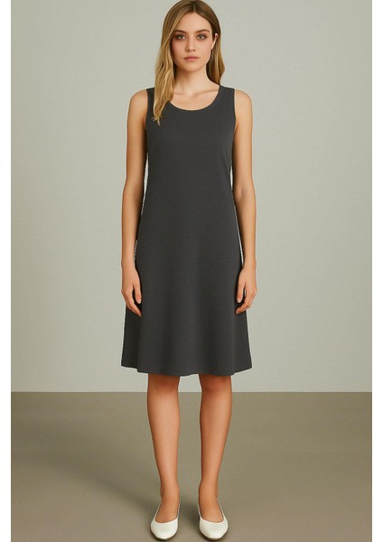 Modal Kumaş Rahat Kalıp Basic Günlük Elbise