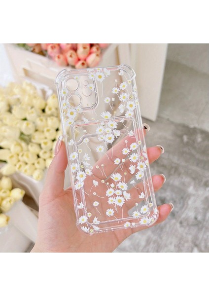 Yeni Kart Içi Papatya Baskılı Cep Telefonu Kılıfı