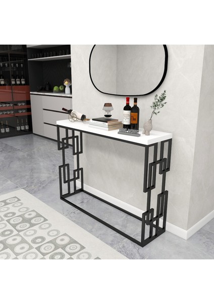 Modern Metal Iskeletli Özel Tasarım Dresuar Konsol Makyaj Masası, Petek Üstü Raf, 100 x 30 cm indirimleri