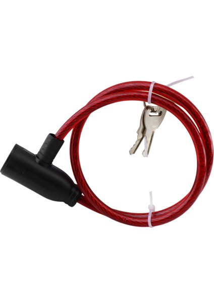 Bisiklet Kilidi 65 cm Halat Zincir Çelik Kilit Çap 10 mm Ø Hırsız Önle Güvenlik 1 Adet Kırmızı Renk
