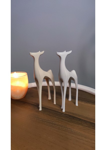 2 Li Set Geyik Dekor Dekorasyon Biblo Heykel Ev Dekorasyonu Hediyelik 16 cm Beyaz/kemikbeyazı fiyatları