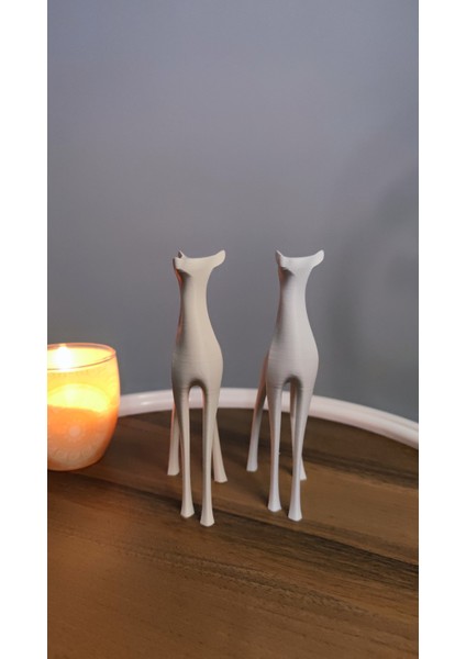 2 Li Set Geyik Dekor Dekorasyon Biblo Heykel Ev Dekorasyonu Hediyelik 16 cm Beyaz/kemikbeyazı fırsatları