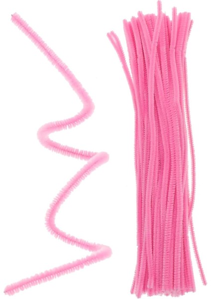 Pembe Renkli 50 Adet Şönil, Tüylü Tel, Eğitici Şönil Seti, 30 Cm, Peluş Tel modelleri