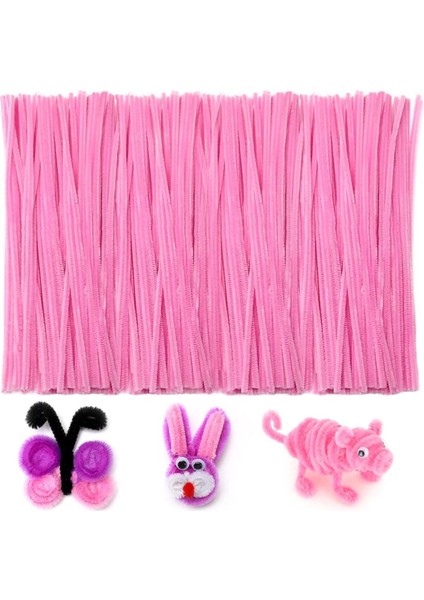 Pembe Renkli 50 Adet Şönil, Tüylü Tel, Eğitici Şönil Seti, 30 Cm, Peluş Tel indirimleri
