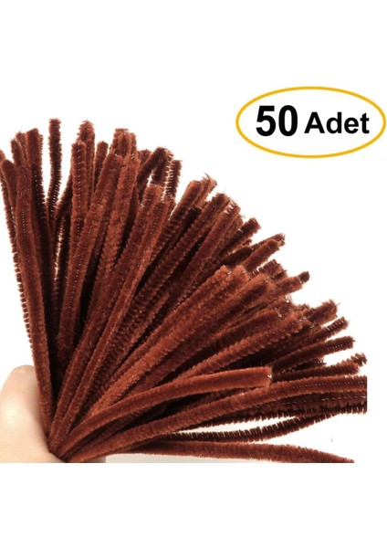 Kahverengi 50 Adet Şönil, Tüylü Tel, Eğitici Şönil Seti, 30 Cm, Peluş Tel fiyatları