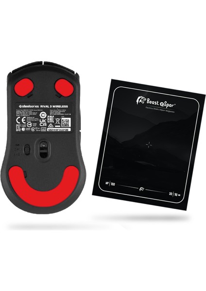 Steel Series Rival 3 Veya Rival 3 Wireless Uyumlu Mouse Skate ( Red Edition) %100 Ptfe