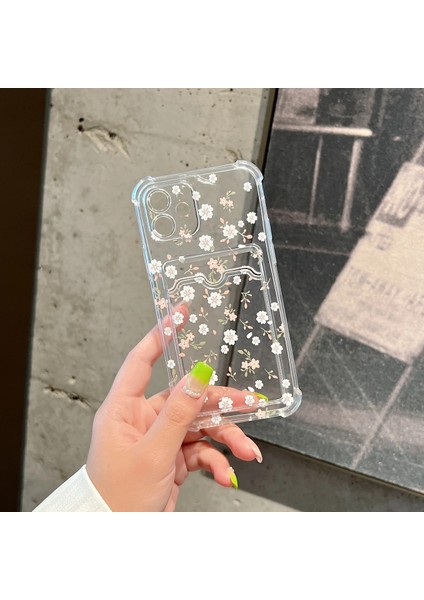 Kart Yerleştirme Tam Ekran Taze Beyaz Çiçek Cep Telefonu Kılıfı modelleri