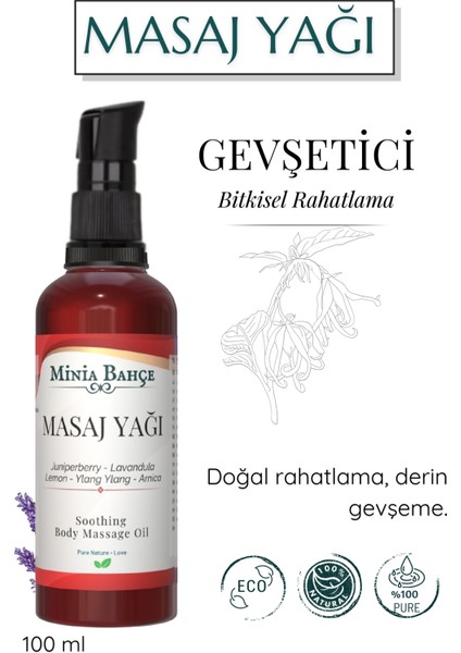Gevşetici Masaj Yağı -Ardıç, Lavanta, Limon, Ylangylang, ARNIKA-%100 SAF,100ML