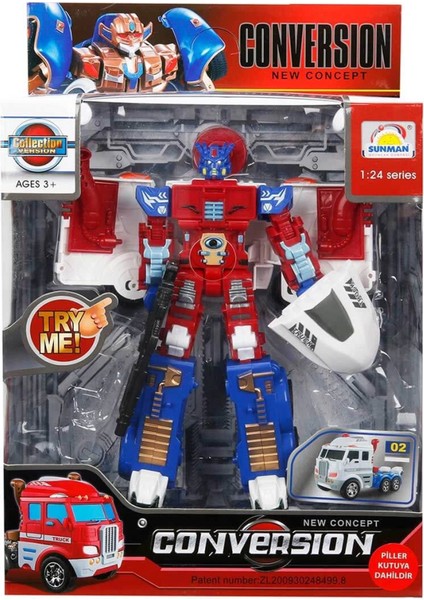 1:24 Sesli ve Işıklı Dönüşebilen Robot 22 cm