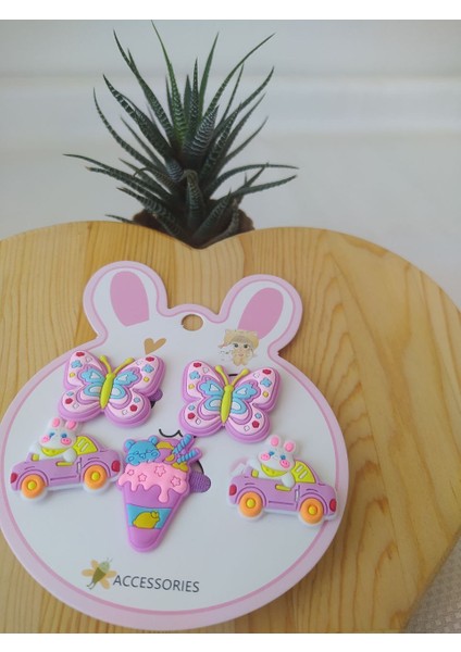 Çocuk 5'li Figürlü Lastik Toka Hediyelik