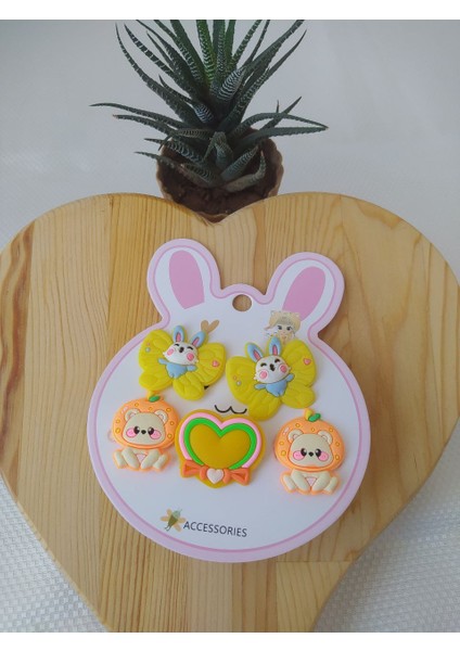 Çocuk 5'li Figürlü Lastik Toka Hediyelik