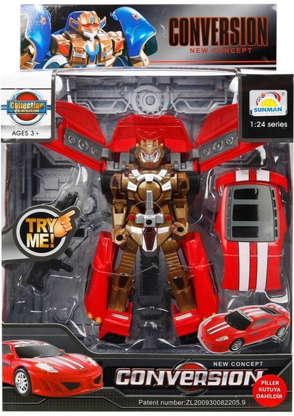 1:24 Sesli ve Işıklı Dönüşebilen Robot 22 cm