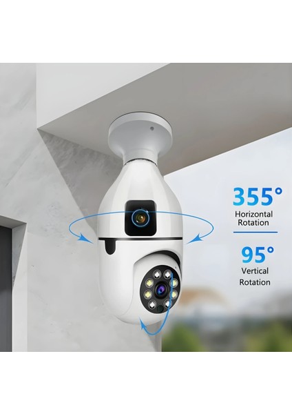 Çift Lensli Wi-Fi Ampul Smart Güvenlik Kamerası 1080P Full Hd indirimleri