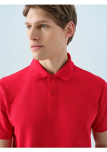 Regular Fit Polo Koyu Kırmızı Erkek T-Shirt LF2035136