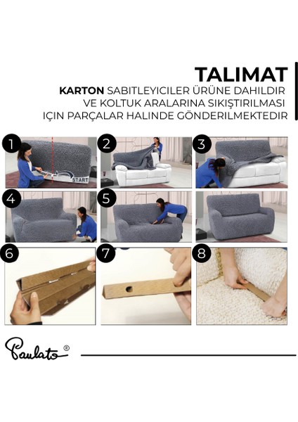 Lastikli Esnek ve Yıkanabilir 2 Kişilik Koltuk Örtüsü Çekyat Kanepe Kılıfı - Beyaz