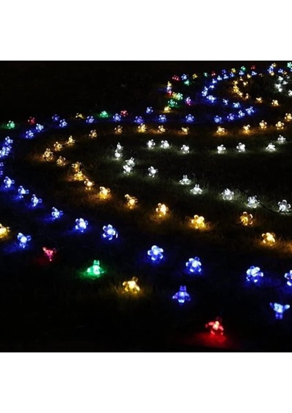 Solar Güneş Enerjili Rgb Gökkuşağı 30 LED Çiçek Zinciri Kiraz Çiçeği IP65 Su Geçirmez Solar Işık Zinciri Dış Mekan Bahçe Veranda Avlu Çardak Noel Ağacı Partiler (Rgb Gökkuşağı)