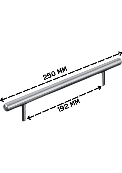 Adet Keijo Inox 192MM Paslanmaz Kulp (Mobilya, Dolap Kulbu, Kulp Modeli)
