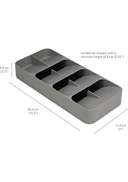 Joseph 85119 Drawerstore Kompakt Çatal Kaşık Düzenleyici, Gri