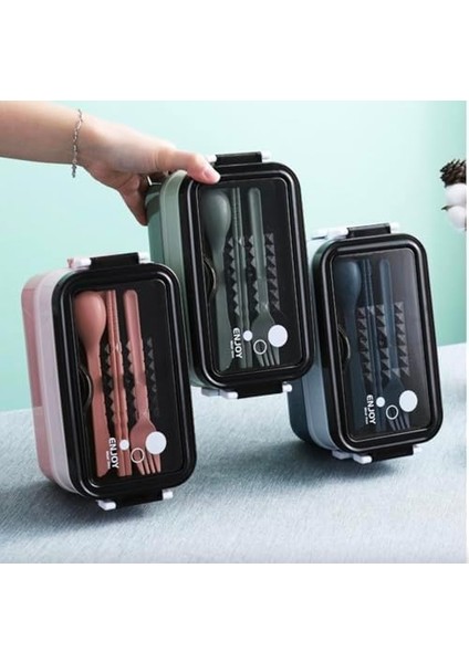 Box, 1400 ml 3 Katlı Beslenme Kutusu, Çatal Bıçak Takımı, Yemek Kutusu, Yemek Kutusu, Bulaşık Makinesinde Yıkanabilir, Mikrodalga Fırına Dayanıklı, Iş ve Okul Için, Beslenme Kutusu (Mavi)