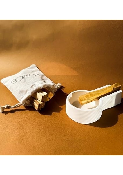 Santo Tütsü Seti, 4 Adet Palo Santo (40GR) Tütsülük (1 Adet) (Beyaz)