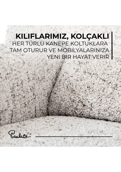 Lastikli Esnek ve Yıkanabilir Tek Kişilik Koltuk Örtüsü Koltuk Kılıfı - Beyaz