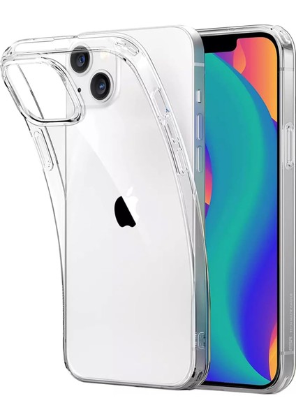 Iletişim iPhone 14 ile Uyumlu Kapak 1mm Süper Silikon Şeffaf Kılıf