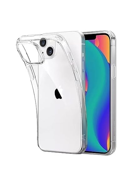 Iletişim iPhone 14 ile Uyumlu Kapak 1mm Süper Silikon Şeffaf Kılıf