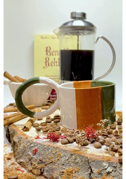 Metrashop Yapımı Seramik Kupa Bardak Antique Eskitme