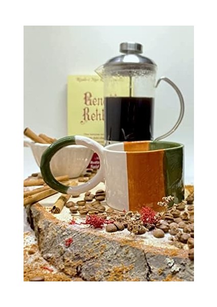 Metrashop Yapımı Seramik Kupa Bardak Antique Eskitme