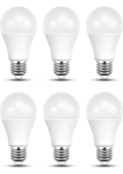 LED Ampül 9W/60W, E27 Normal Duy (Beyaz | 6500K, 6 Adet)