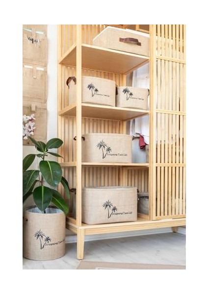 Bee Jüt Dolap Içi Çamaşır Çocuk Odası Oyuncak Düzenleyici Katlanır Saklama Sepeti Organizer 29X20X18