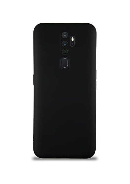 Iletişim Oppo A5 2020 ile Uyumlu Kapak ile Uyumlu Içi Kadife Kamera Korumalı Lansman Silikon Kılıf - Siyah