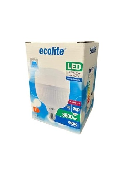 36W (200W) Jumbo LED Ampul 6500K Beyaz Işık E27 Duylu