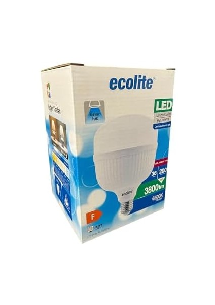 36W (200W) Jumbo LED Ampul 6500K Beyaz Işık E27 Duylu