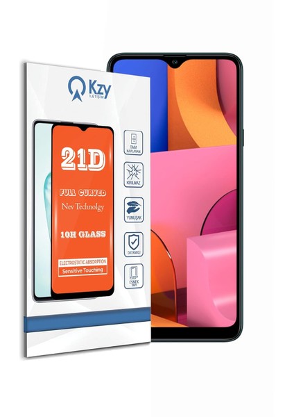 Iletişim Galaxy A20S ile Uyumlu Tam Kaplayan 21D Temperli Ekran Koruyucu Cam