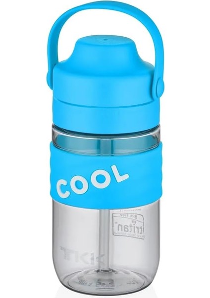 550ML Cool Silikon Gövde Yumuşak Pipetli Çocuk Matarası (Açık Mavi)